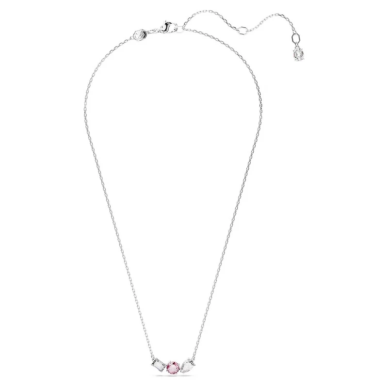 Mesmera Necklace in Rhodium-Plated Metal with Swarovski Crystals - 38