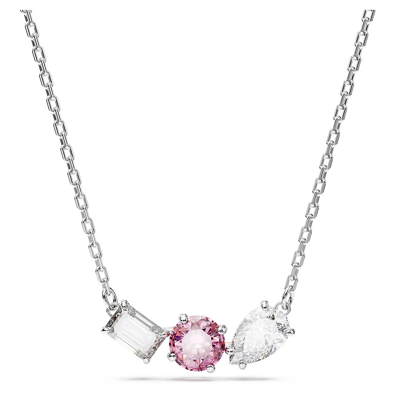 Mesmera Necklace in Rhodium-Plated Metal with Swarovski Crystals - 38