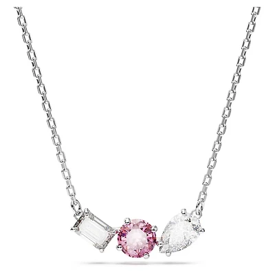 Mesmera Necklace in Rhodium-Plated Metal with Swarovski Crystals - 38