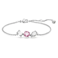 Bracelet Mesmera en Métal Rhodié avec Cristaux Swarovski - 19.5cm. Color: blanc | Doucet Latendresse