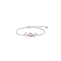 Bracelet Mesmera en Métal Rhodié avec Cristaux Swarovski - 19.5cm. Color: blanc | Doucet Latendresse