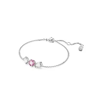 Bracelet Mesmera en Métal Rhodié avec Cristaux Swarovski - 19.5cm. Color: blanc | Doucet Latendresse