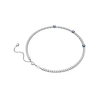 Collier Matrix Tennis en Métal Rhodié avec Cristaux Swarovski - 45cm. Color: blanc | Doucet Latendresse