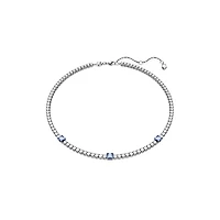 Collier Matrix Tennis en Métal Rhodié avec Cristaux Swarovski - 45cm. Color: blanc | Doucet Latendresse