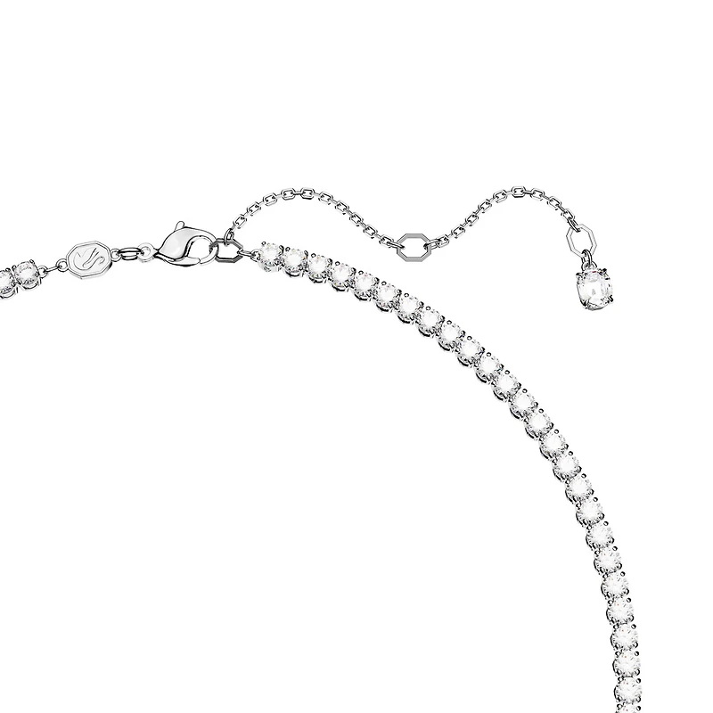 Collier Matrix Tennis en Métal Rhodié avec Cristaux Swarovski - 45cm. Color: blanc | Doucet Latendresse