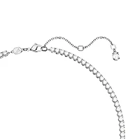 Collier Matrix Tennis en Métal Rhodié avec Cristaux Swarovski - 45cm. Color: blanc | Doucet Latendresse