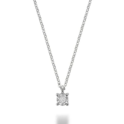 Illusion Pendant - 10k White Gold & Diamonds