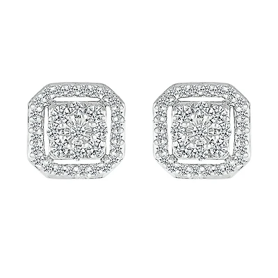 Earring in 10-carat white gold & 33-point diamonds.. Color: white | Doucet Latendresse