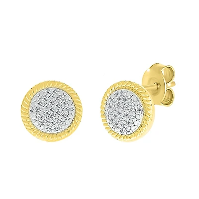 Earrings in diamonds and 10-carat yellow gold. Color: yellow | Doucet Latendresse