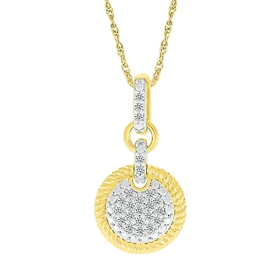 Pendentif  en or jaune plus chaine 18 pouces en diamant 10 points. Color: jaune | Doucet Latendresse
