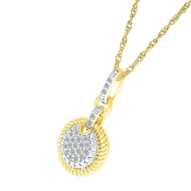Yellow Gold Necklace with 0.1 carats of diamonds - 18