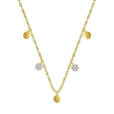 Collier de 18 pouces en or jaune 10 carats avec pendentifs serti de diamants de 12''. Color: jaune | Doucet Latendresse