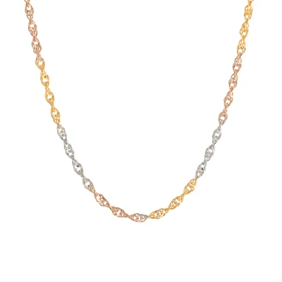Chaîne de 16 en or tricolore 10k. Color: 3 tons | Doucet Latendresse
