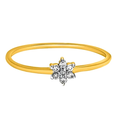 Bague Fleure - or 10K & Diamants. Color: jaune | Doucet Latendresse