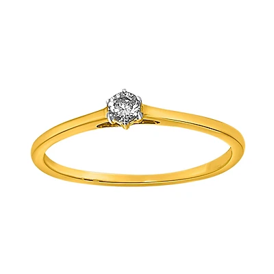 Ring in 10K gold with diamond PTS. Color: yellow | Doucet Latendresse