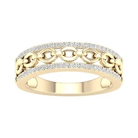 Bague à maillons fixes 10K diamants. Color: jaune | Doucet Latendresse