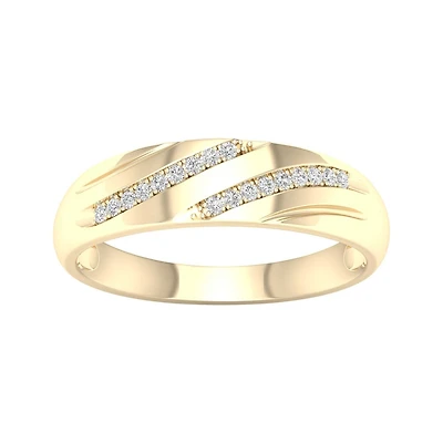 Classic Band -  10k Gold & Diamonds. Color: yellow | Doucet Latendresse