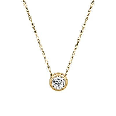 Pendentif pour femme - Or 10k & zircon cubique. Color: jaune | Doucet Latendresse