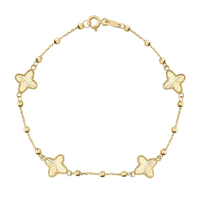 4 Trèfles bracelet - 10k gold. Color: yellow | Doucet Latendresse