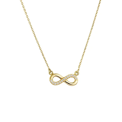 Pendentif Infini - Or 10k & zircone cubique. Color: jaune | Doucet Latendresse