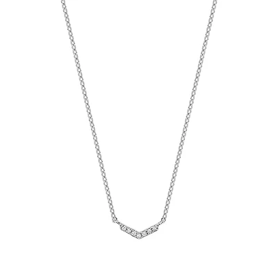 V Shaped Pendat - 10k Gold & Diamonds. Color: white | Doucet Latendresse
