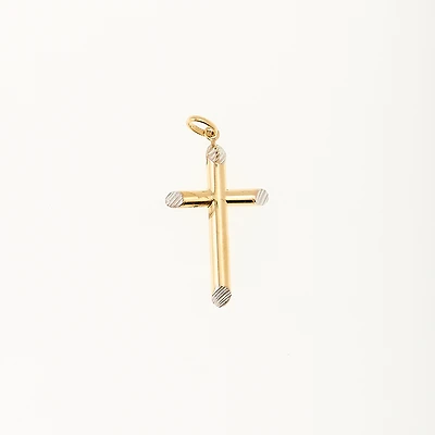 Pendentif Croix - Or 10k. Color: 2 tons | Doucet Latendresse