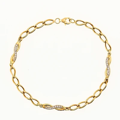 Bracelet Infini - Or 10k & Zircon Cubique. Color: jaune | Doucet Latendresse