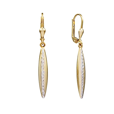 Boucles d'Oreilles Long - Or 10k. Color: 2 tons | Doucet Latendresse