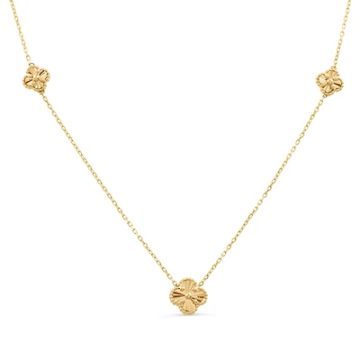 Three Clover Necklace - 10k Gold. Color: yellow | Doucet Latendresse