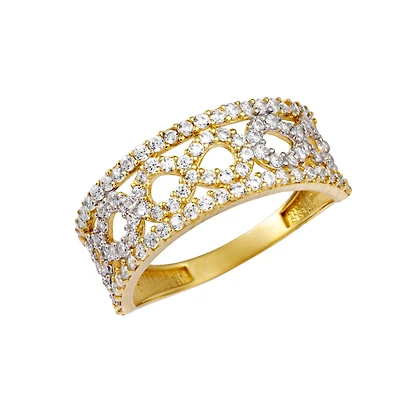 Bague Bande Infini en Or 10K avec Zircon Cubique. Color: jaune | Doucet Latendresse