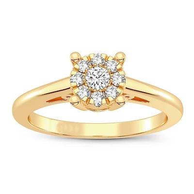 Cocktail Ring for Women 10k Gold & Diamonds. Color: yellow | Doucet Latendresse