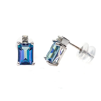 Mystique Ocean Women's Earrings - 10k White Gold & diamonds. Color: white | Doucet Latendresse