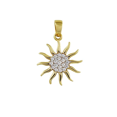 Pendentif femme soleil Or-10K & Zircon Cubic(sans chaîne). Color: jaune | Doucet Latendresse