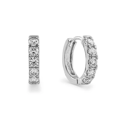 Women's Earrings -925 and cubic zirconia - 10mm. Color: silver | Doucet Latendresse
