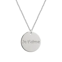 Collier-médaillon  femme gravé  