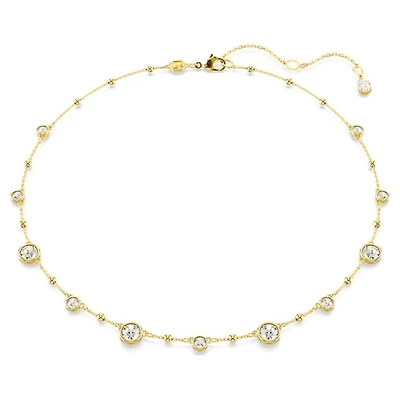 Swarovski collier rond , blanc, placage de ton or. Color: jaune | Doucet Latendresse