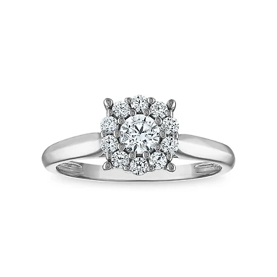 10K white Gold Cocktail Ring with Lab-Grown Diamonds - 0.5ct. Color: | Doucet Latendresse