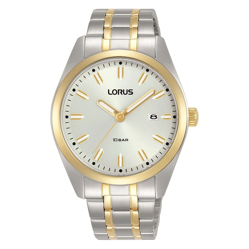 Montre pour Homme avec cadran soleillé blanc, boîtier en acier inoxydable et fond vissé | Doucet Latendresse
