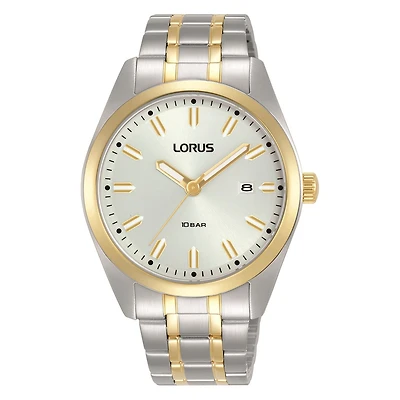 Montre pour Homme avec cadran soleillé blanc, boîtier en acier inoxydable et fond vissé | Doucet Latendresse