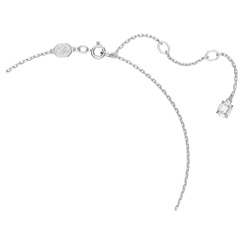 Collier Stilla en Métal Rhodié avec Cristal Swarovski - 38 - 42 cm. Color: blanc | Doucet Latendresse