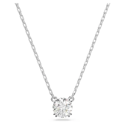 Collier Stilla en Métal Rhodié avec Cristal Swarovski - 38 - 42 cm. Color: blanc | Doucet Latendresse