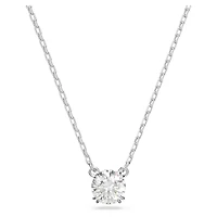 Collier Stilla en Métal Rhodié avec Cristal Swarovski - 38 - 42 cm. Color: blanc | Doucet Latendresse