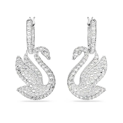 Pendants d'oreilles Swan. Color: blanc | Doucet Latendresse