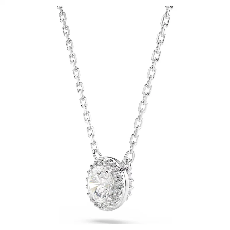 Collier Una Angelic en Métal Rhodié avec Cristaux Swarovski - 38 - 44 cm. Color: blanc | Doucet Latendresse