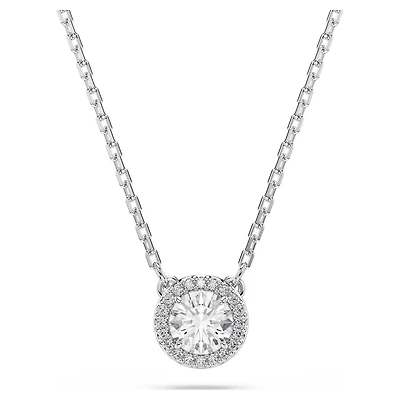 Una Angelic Necklace in Rhodium-Plated Metal with Swarovski Crystals - 38 - 44 cm. Color: white | Doucet Latendresse