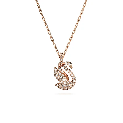Collier Swan en Métal Plaqué Or Rose avec Cristaux Swarovski - 43cm. Color: rose | Doucet Latendresse