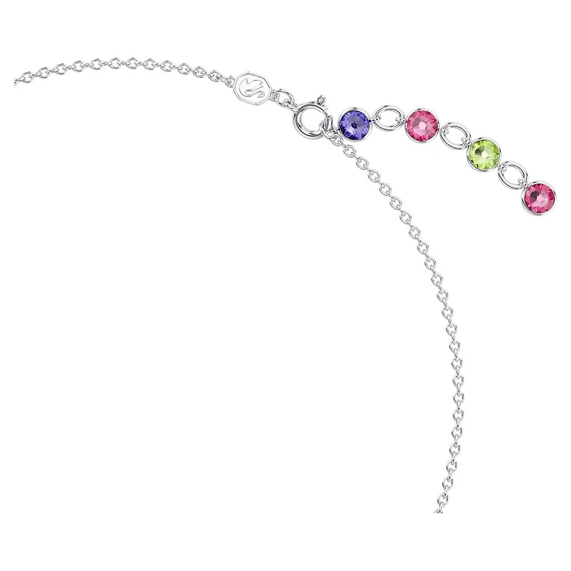 Collier Gema en Métal Rhodié avec Cristaux Swarovski - 38 - 42 cm. Color: blanc | Doucet Latendresse