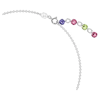 Collier Gema en Métal Rhodié avec Cristaux Swarovski - 38 - 42 cm. Color: blanc | Doucet Latendresse