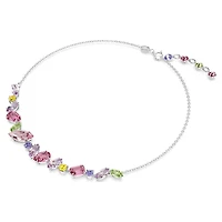 Collier Gema en Métal Rhodié avec Cristaux Swarovski - 38 - 42 cm. Color: blanc | Doucet Latendresse