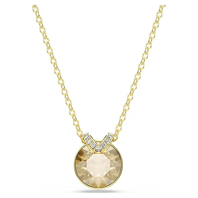 Bella V Necklace in Gold Plated Metal with Swarovski Crystals - 38 - 43 cm. Color: yellow | Doucet Latendresse